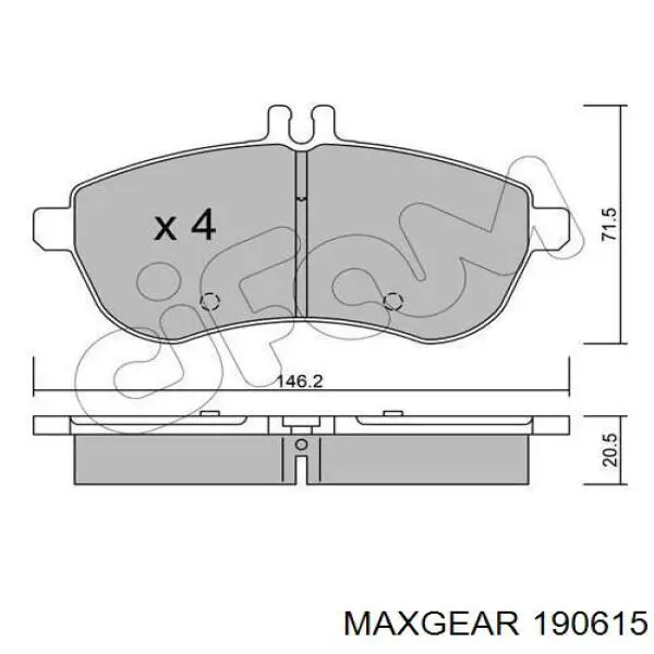 19-0615 Maxgear pastillas de freno delanteras