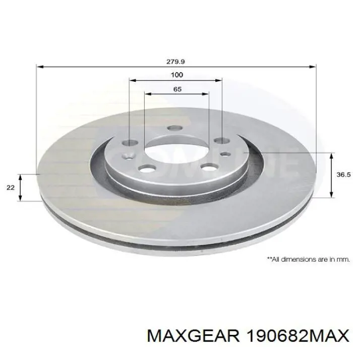 19-0682MAX Maxgear freno de disco delantero