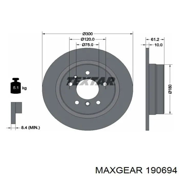 Disco de freno trasero BMW 5 E34