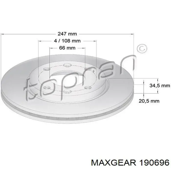 Freno de disco delantero Peugeot 205 1 741A, C