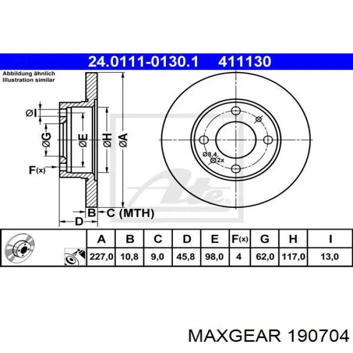 Freno de disco delantero Seat 600