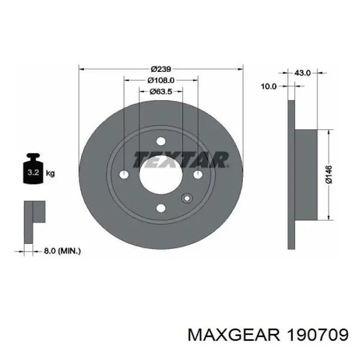  19-0709 Maxgear freno de disco delantero