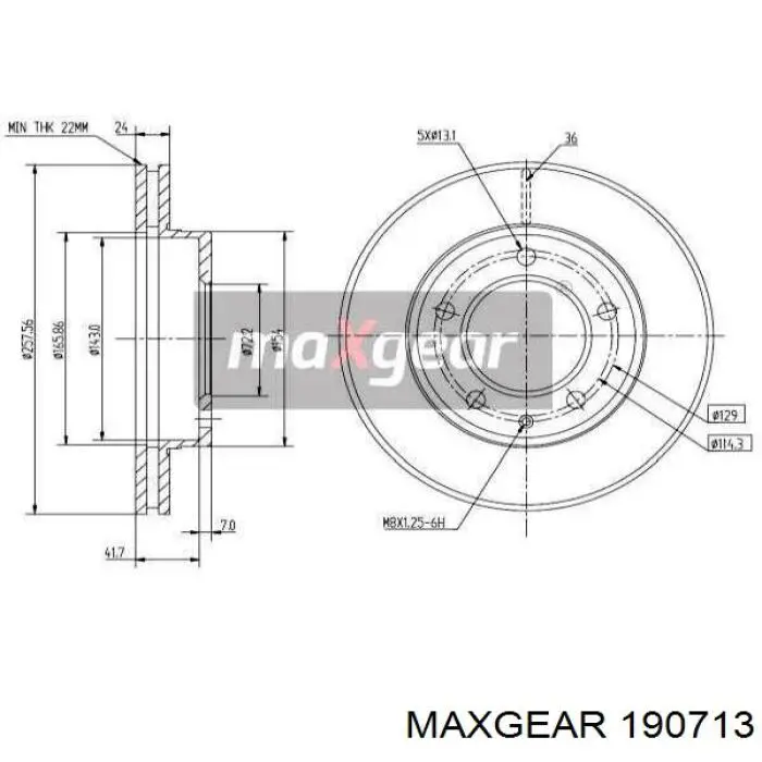 19-0713 Maxgear freno de disco delantero