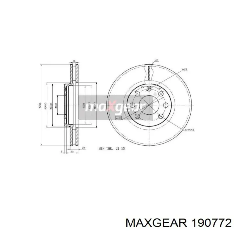 19-0772 Maxgear freno de disco delantero