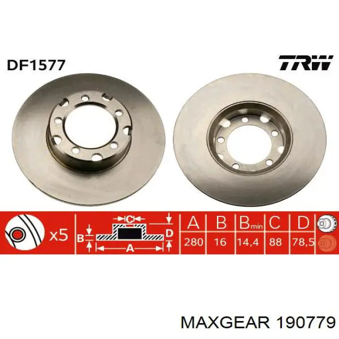 19-0779 Maxgear freno de disco delantero