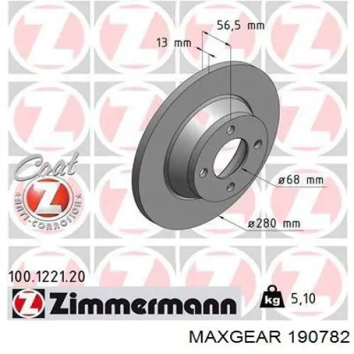 19-0782 Maxgear freno de disco delantero