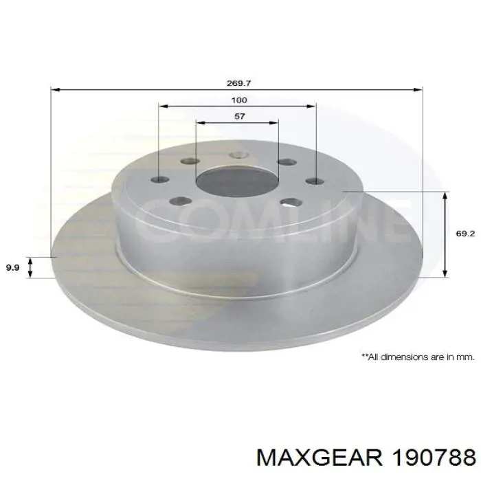 19-0788 Maxgear disco de freno trasero