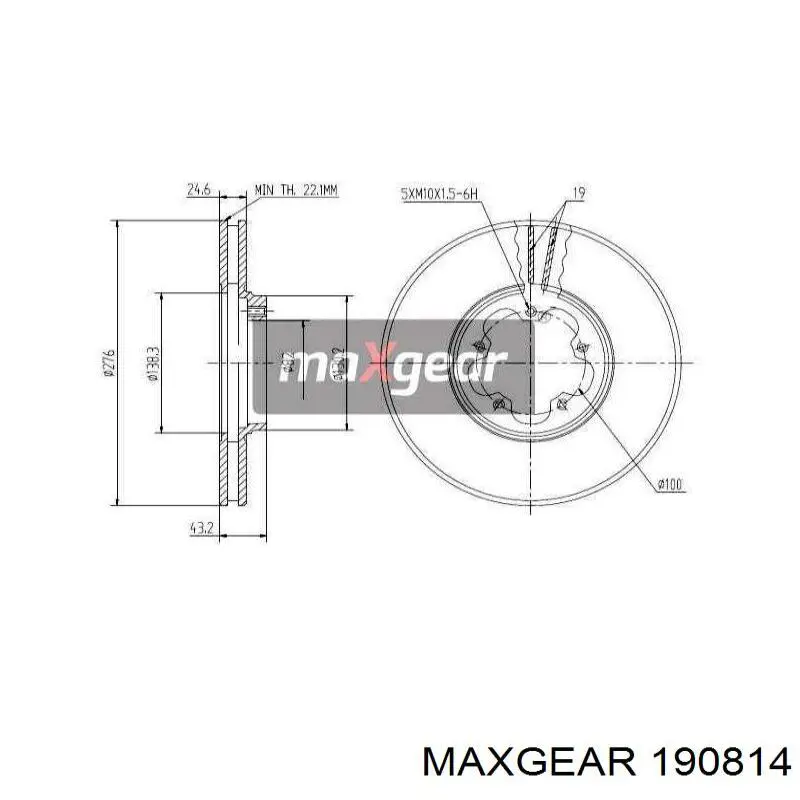 19-0814 Maxgear freno de disco delantero