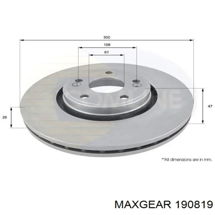 19-0819 Maxgear freno de disco delantero