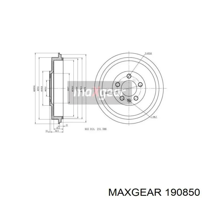 19-0850 Maxgear freno de tambor trasero