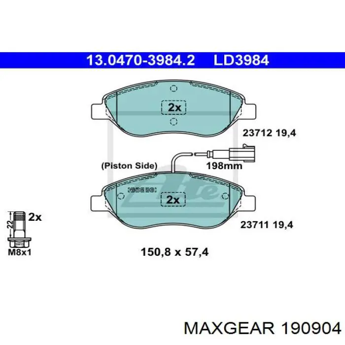 19-0904 Maxgear pastillas de freno delanteras