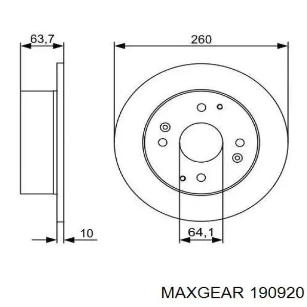 190920 Maxgear disco de freno trasero