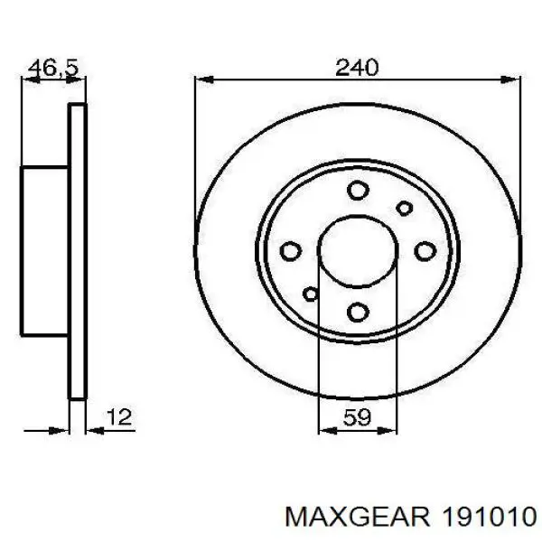 19-1010 Maxgear freno de disco delantero