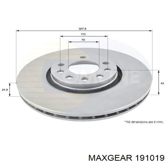 19-1019 Maxgear freno de disco delantero