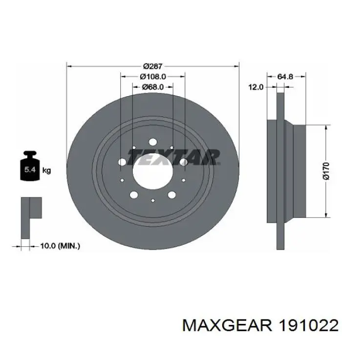 Frenos traseros Maxgear 191022