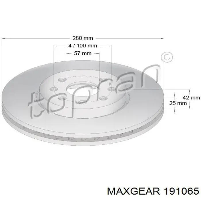 19-1065 Maxgear freno de disco delantero