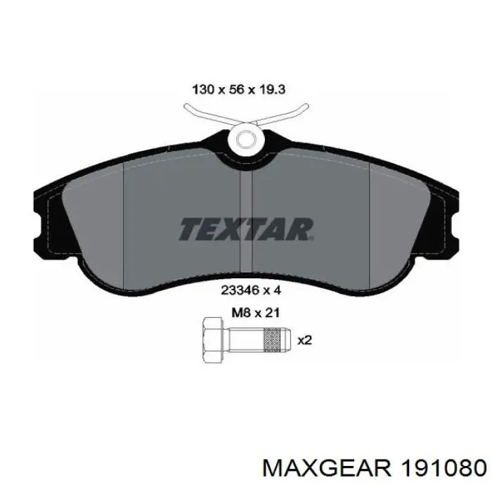 19-1080 Maxgear pastillas de freno delanteras