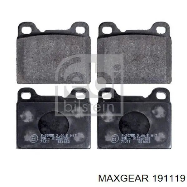 19-1119 Maxgear pastillas de freno traseras