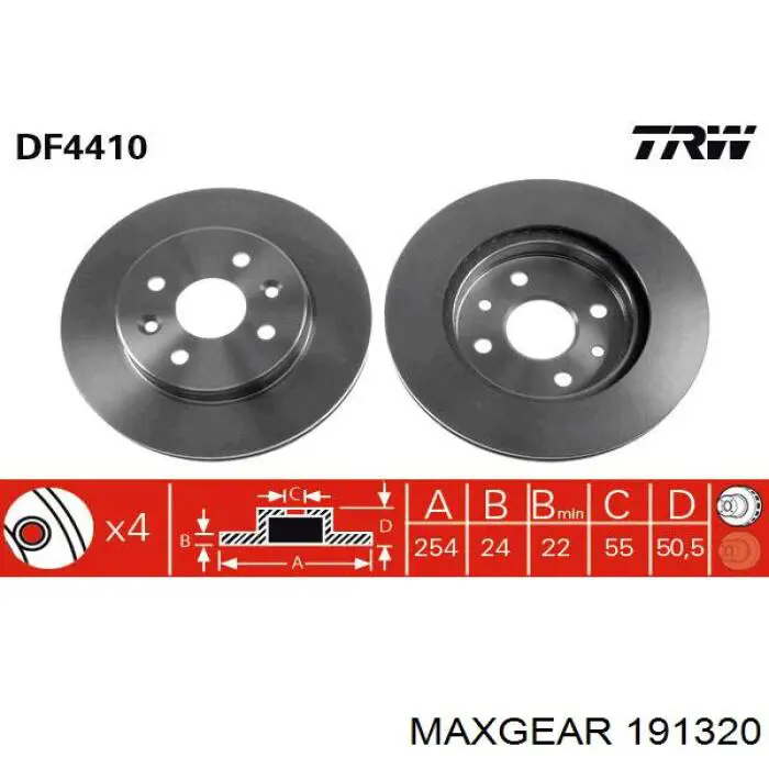 19-1320 Maxgear freno de disco delantero