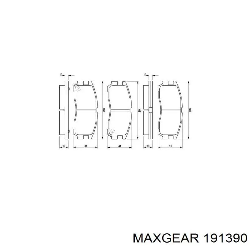 19-1390 Maxgear pastillas de freno traseras