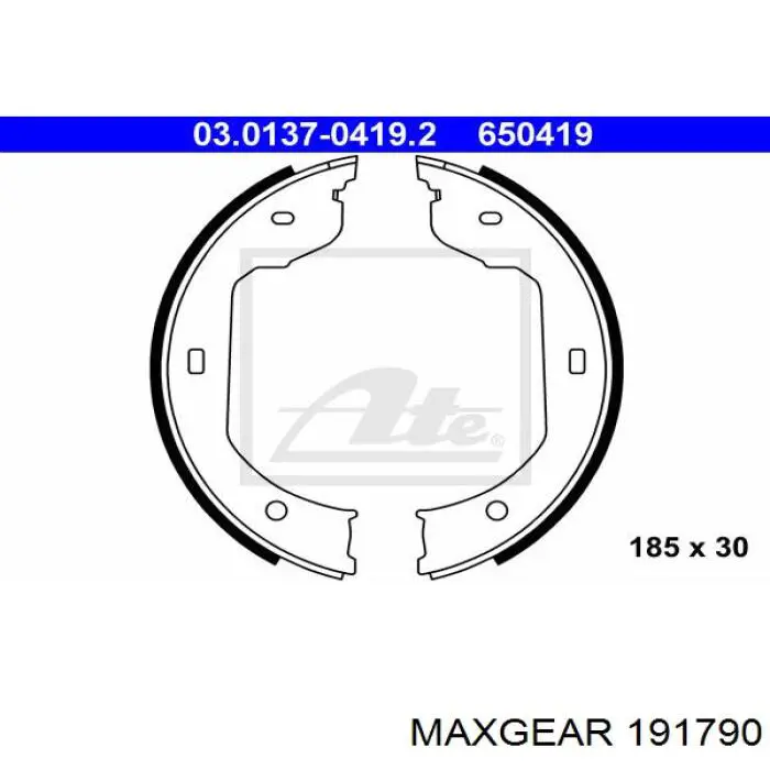 19-1790 Maxgear juego de zapatas de frenos, freno de estacionamiento