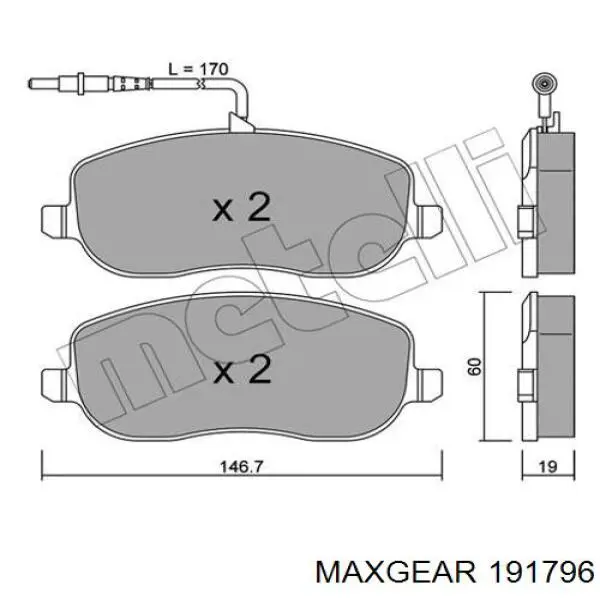 19-1796 Maxgear freno de disco delantero