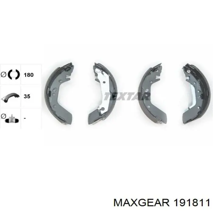 19-1811 Maxgear zapatas de frenos de tambor traseras