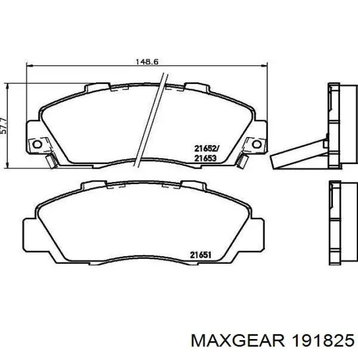 19-1825 Maxgear pastillas de freno delanteras