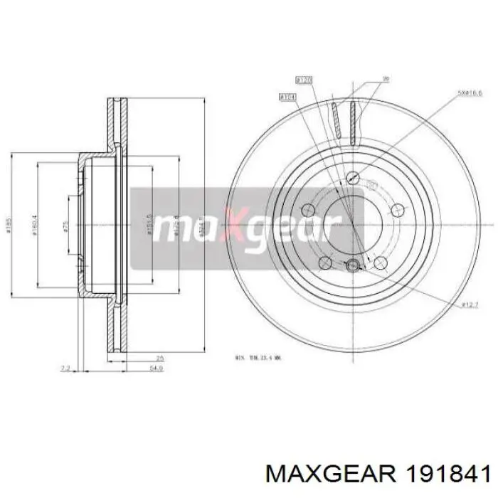 191841 Maxgear disco de freno delantero