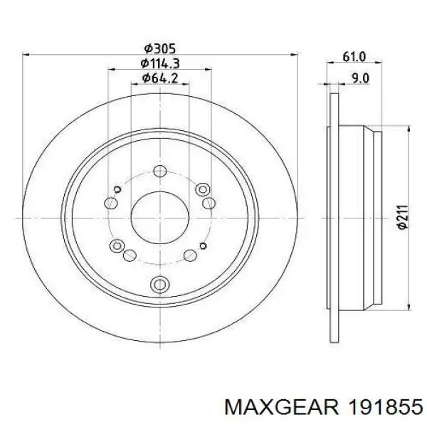 Comprar 191855 Maxgear Disco de freno trasero