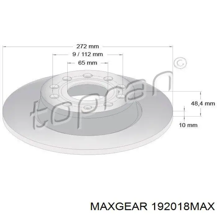 19-2018MAX Maxgear disco de freno trasero