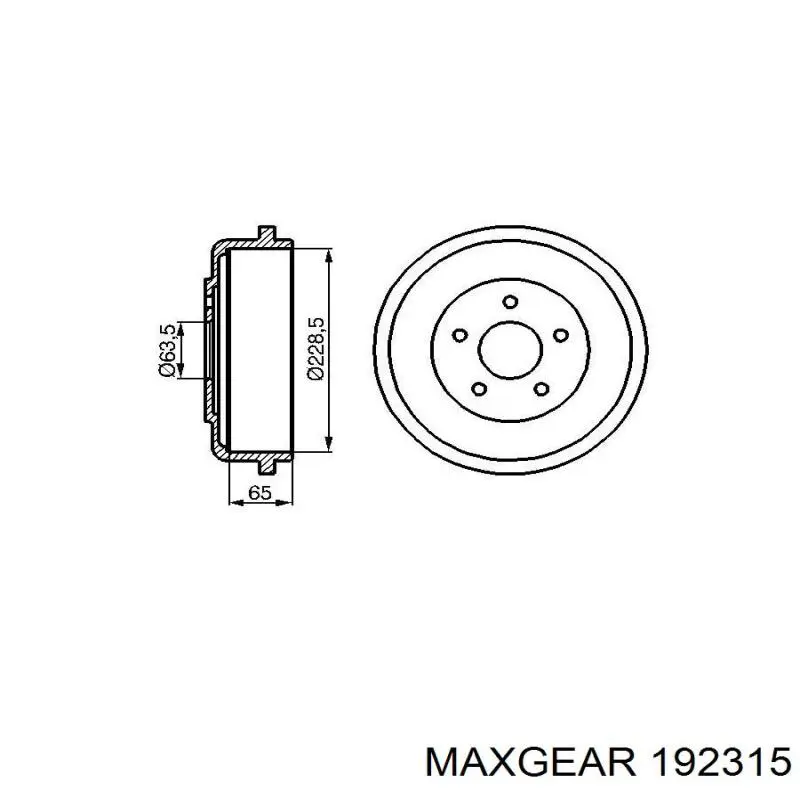 19-2315 Maxgear freno de tambor trasero