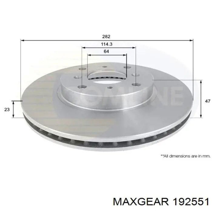 19-2551 Maxgear freno de disco delantero