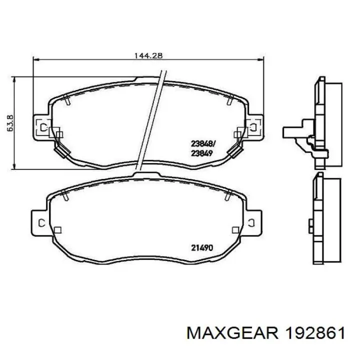 19-2861 Maxgear pastillas de freno delanteras