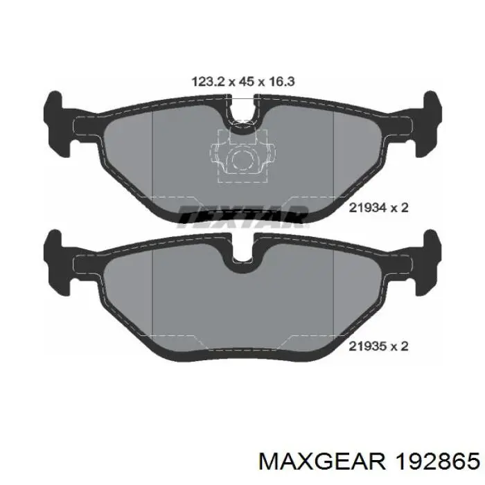 19-2865 Maxgear pastillas de freno traseras