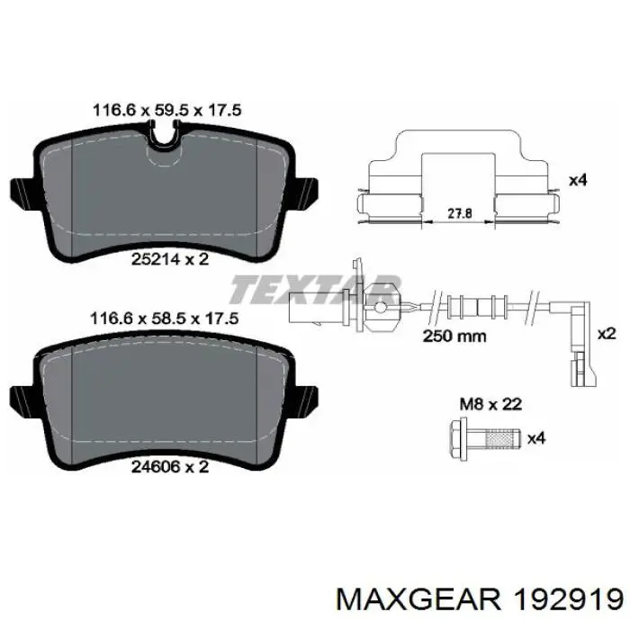 19-2919 Maxgear pastillas de freno traseras