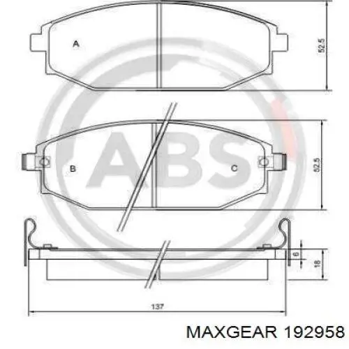 19-2958 Maxgear pastillas de freno delanteras