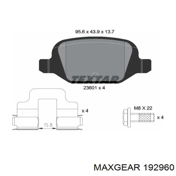 192960 Maxgear pastillas de freno traseras