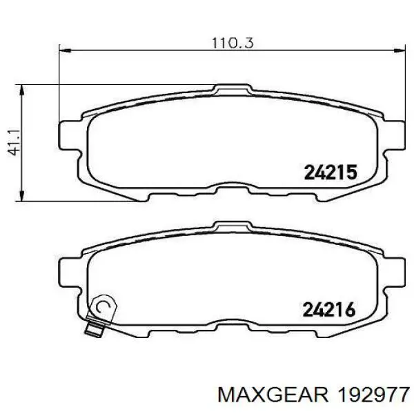 19-2977 Maxgear pastillas de freno traseras