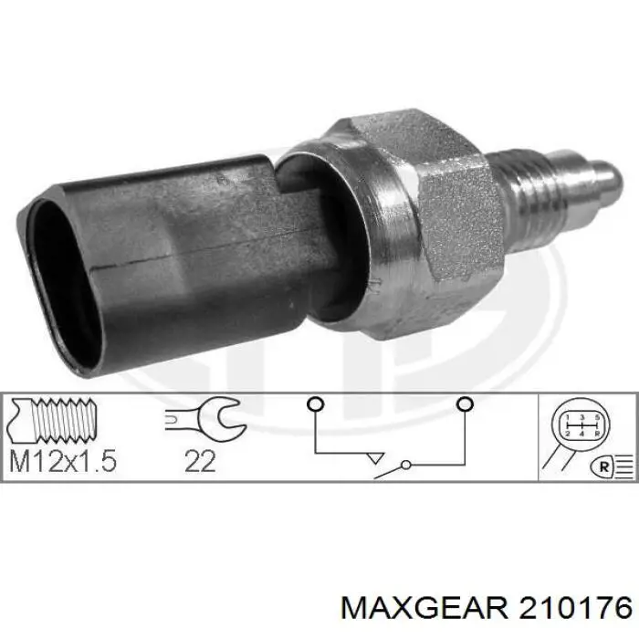 21-0176 Maxgear interruptor, piloto de marcha atrás