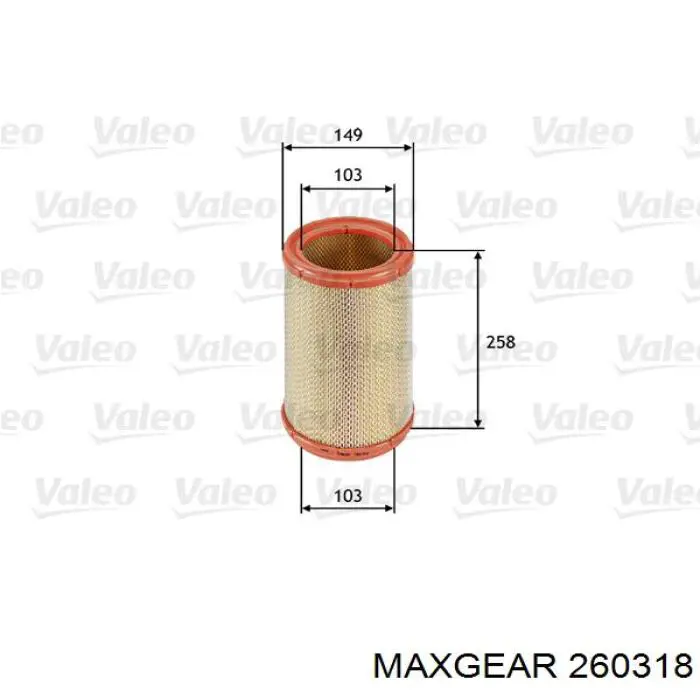 26-0318 Maxgear filtro de aire