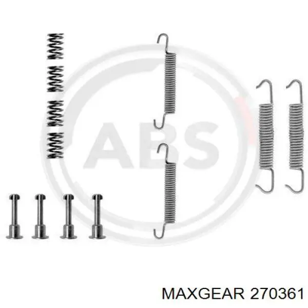 270361 Maxgear kit de montaje, zapatas de freno traseras