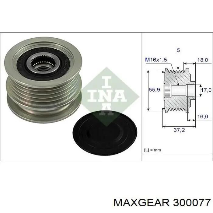 Polea alternador F226556 INA