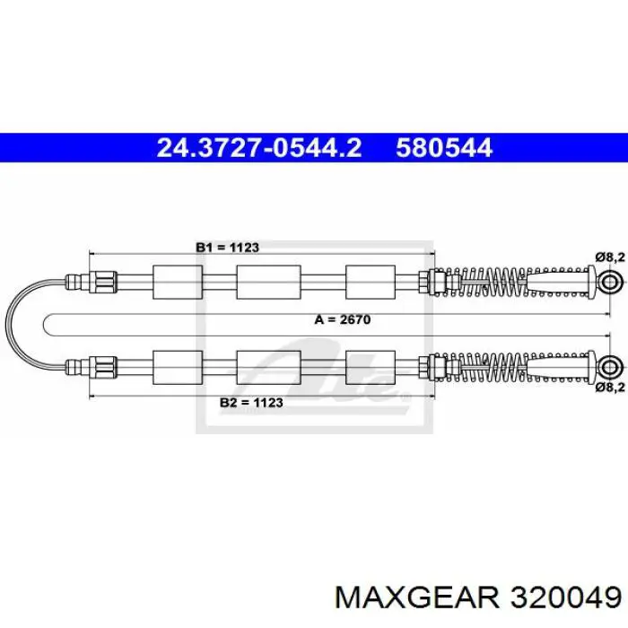 32-0049 Maxgear cable de freno de mano delantero