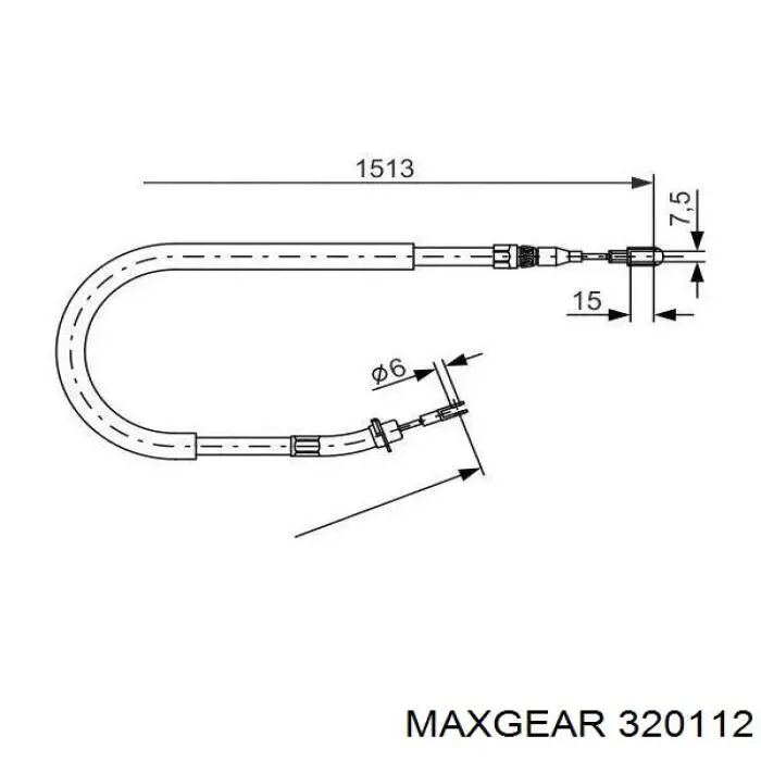 32-0112 Maxgear cable de freno de mano trasero derecho/izquierdo