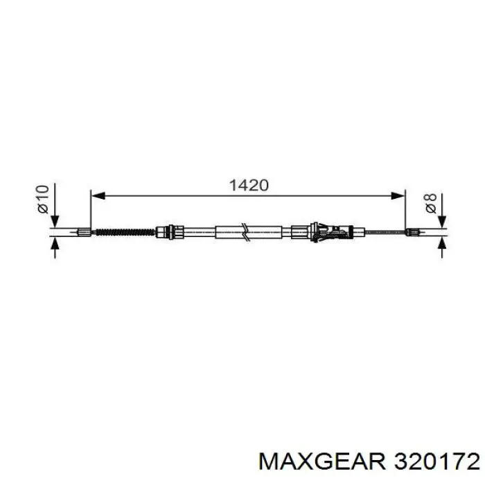 320172 Maxgear cable de freno de mano trasero derecho/izquierdo