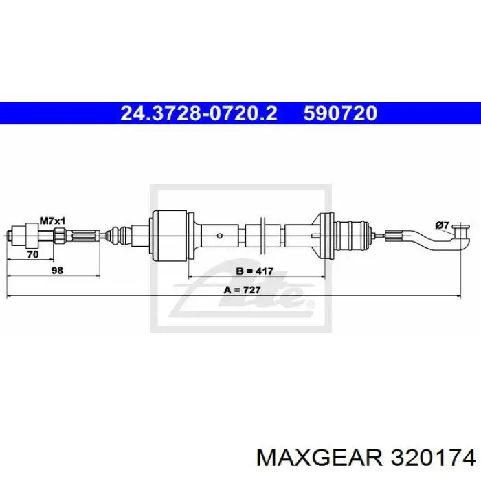 Cable de embrague 92112531 Cofle