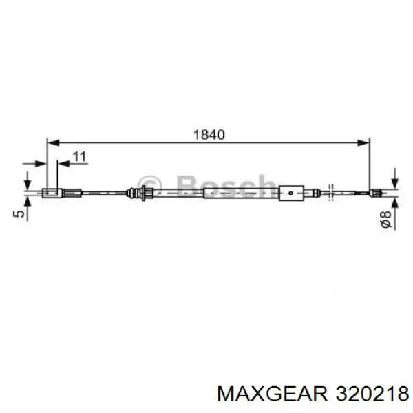 32-0218 Maxgear cable de freno de mano trasero derecho/izquierdo