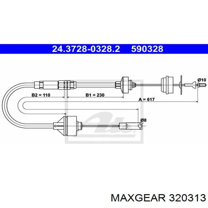 32-0313 Maxgear cable de embrague