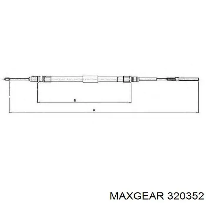 32-0352 Maxgear cable de freno de mano trasero derecho